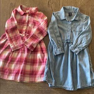 Gap dresses (denim and plaid pink)